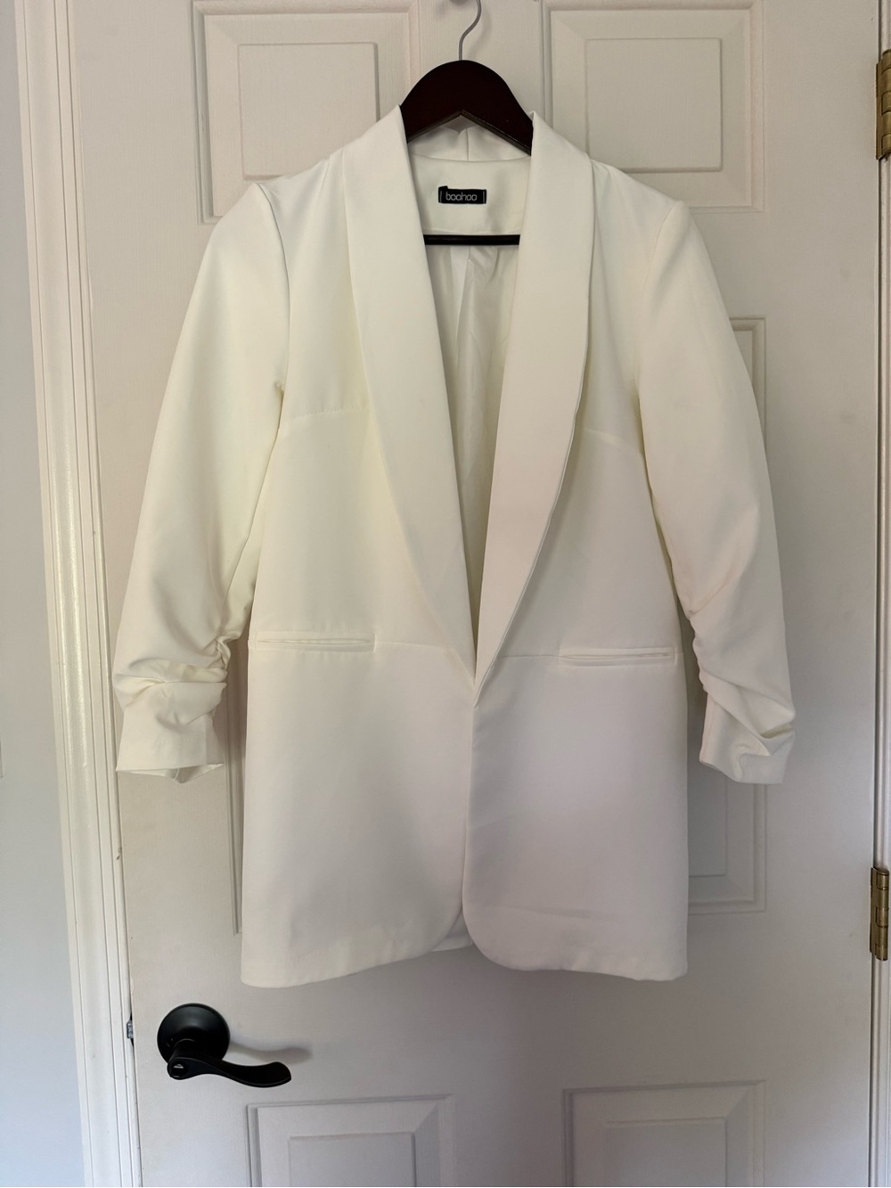 Boohoo Ivory Shawl Collar Blazer